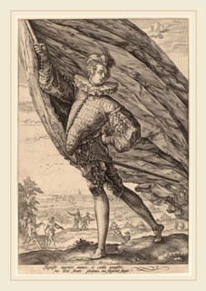 Hendrik Goltzius (Dutch, 1558-1617), The Great Standard Bearer, 1587, engraving