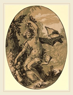 Hendrik Goltzius (Dutch, 1558-1617), Persephone, 1588-1590, chiaroscuro woodcut printed from 3