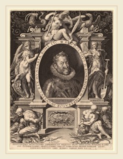Aegidius Sadeler II after Hans von Aachen (Flemish, c. 1570-1629), Rudolph II, 1603, engraving on