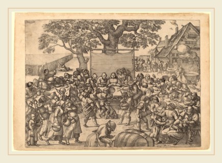 Peter van der Borcht (Flemish, 1545-1608), The Large Rustic Wedding Feast, 1560, etching and