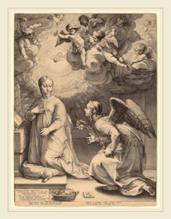 Hendrik Goltzius (Dutch, 1558-1617), The Annunciation, 1594, engraving