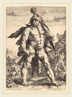 Hendrik Goltzius (Dutch, 1558-1617), The Great Hercules, 1589, engraving on laid paper
