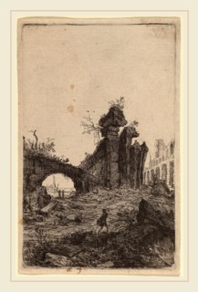 Bartholomeus Breenbergh (Dutch, probably 1599-1657), The Ruins of the Colosseum, etching