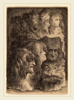 Jacques de Gheyn III (Dutch, probably 1599-1657), Fantastic Heads, 1638, etching