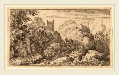 Allart van Everdingen (Dutch, 1621-1675), Cart in a Narrow Pass, probably c. 1645-1656, etching