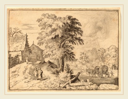 Allart van Everdingen (Dutch, 1621-1675), Cart with Two Draft Horses, probably c. 1645-1656,