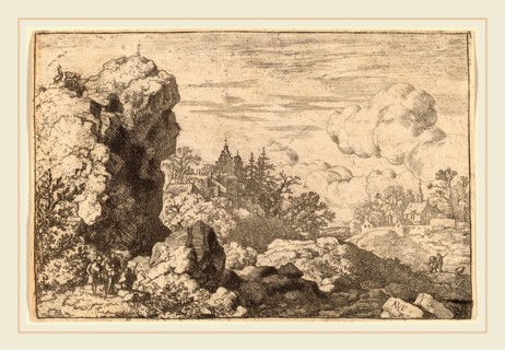Allart van Everdingen (Dutch, 1621-1675), Three Travelers at the Foot of a High Rock, probably c.