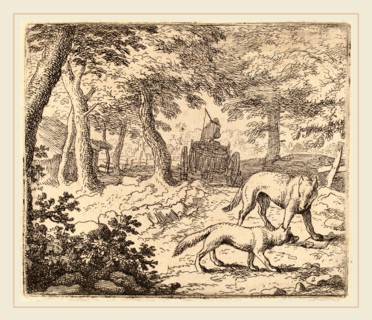 Allart van Everdingen (Dutch, 1621-1675), Reynard and the Wolf before the Fish Cart, probably c.