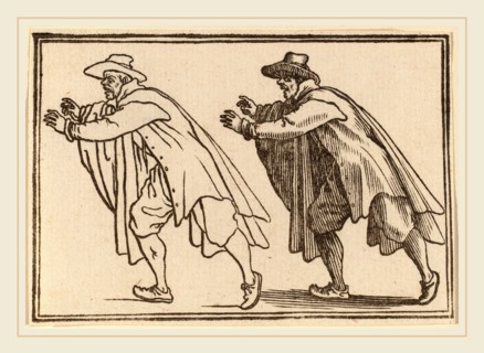 Edouard Eckman after Jacques Callot (Flemish, born c. 1600), Man Moving Abruptly, 1621, woodcut