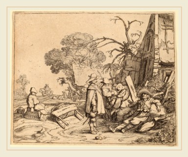 Pieter Molijn (Dutch, 1595-1661), Soldier Receiving Orders from a Seated Officer, probably 1626,