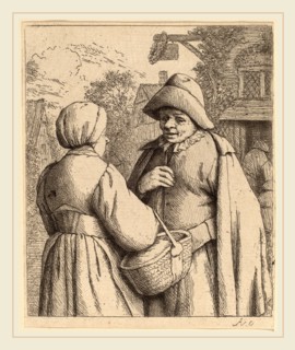Adriaen van Ostade (Dutch, 1610-1685), Man and Woman Conversing, probably 1673, etching