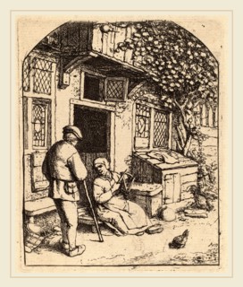 Adriaen van Ostade (Dutch, 1610-1685), Woman Winding upon a Reel (La Devideuse), probably 1684,
