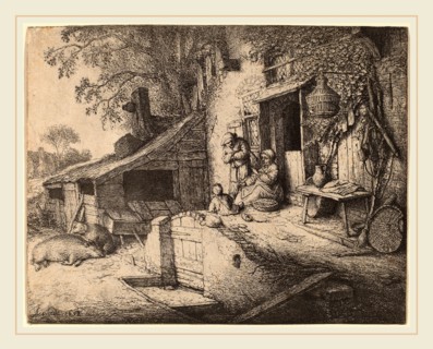 Adriaen van Ostade (Dutch, 1610-1685), The Spinner, 1652, etching