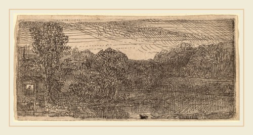 Rembrandt van Rijn (Dutch, 1606-1669), Small Gray Landscape: a House and Trees beside a Pool, c.