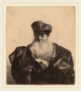 Rembrandt van Rijn (Dutch, 1606-1669), Old Man with Beard, Fur Cap, and Velvet Cloak, c. 1632,