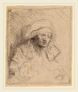 Rembrandt van Rijn (Dutch, 1606-1669), Sick Woman with a Large White Headdress (Saskia), c.