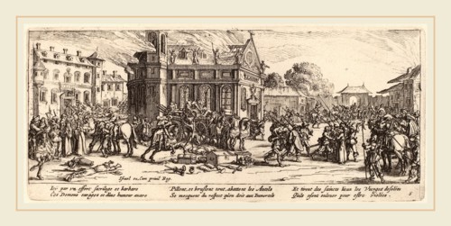 Gerrit van Schagen after Jacques Callot (Dutch, c. 1642-1690 or after), Destruction of a Convent,