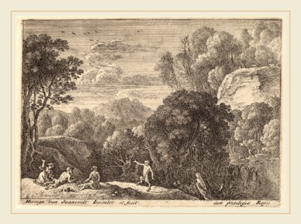 Herman van Swanevelt (Dutch, c. 1600-1655), A Dancing Satyr, etching