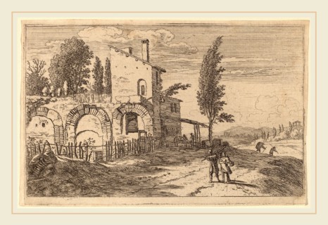 Herman van Swanevelt (Dutch, c. 1600-1655), Inn in the Ruins of the Palace of the Emperors, etching