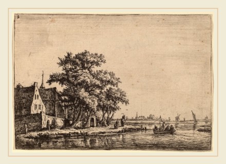 Anthonie Waterloo (Dutch, 1609-1610-1690), Churchyard at the Waterside, etching