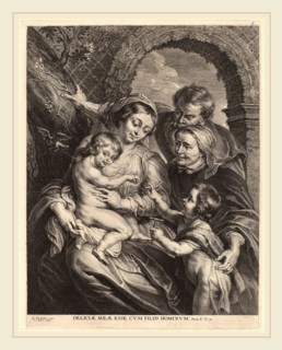 Schelte Adams Bolswert after Sir Peter Paul Rubens (Flemish, 1586-1659), The Holy Family with the