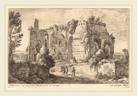 Herman van Swanevelt (Dutch, c. 1600-1655), Landscape with the Cardinal, etching