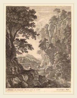 Herman van Swanevelt (Dutch, c. 1600-1655), The Large Cascade, etching