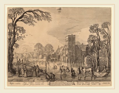 Jan van de Velde II (Dutch, 1593-1641), January, etching