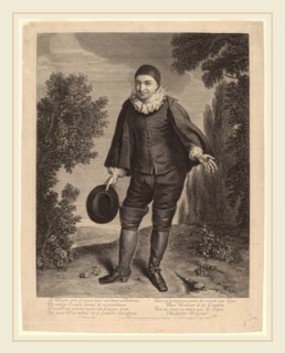 Gerard Edelinck after Theodor Netscher (Flemish, 1640-1707), Raimond Poisson as Crispin, engraving