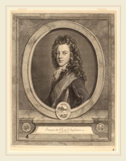Gerard Edelinck after Francois de Troy (Flemish, 1640-1707), James III, Prince of Wales, engraving