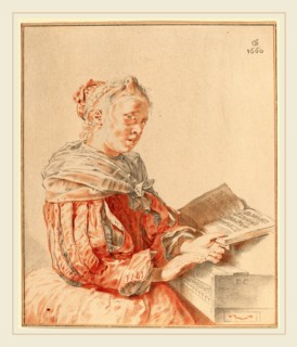 Cornelis Ploos van Amstel and Johannes Kornlein after Gerrit Dou (Dutch, 1726-1798), Young Girl at