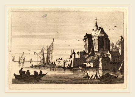 Attributed to Franz Edmund Weirotter (Austrian, 1730-1771), Church in an Inlet with Rowboat in the