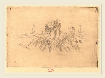 Félicien Rops (Belgian, 1833-1898), The Train of Maris (Le train de Maris), etching