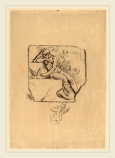 Félicien Rops (Belgian, 1833-1898), The Sparrow of Lesbie (Le moineau de Lesbie), etching