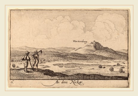 Wenceslaus Hollar (Bohemian, 1607-1677), On the Neckar, 1635, etching