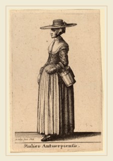 Wenceslaus Hollar (Bohemian, 1607-1677), Mulier Antuerpiensis, 1643, etching