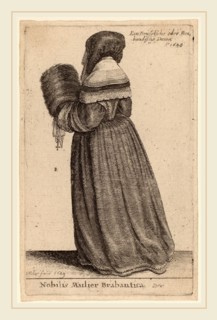 Wenceslaus Hollar (Bohemian, 1607-1677), Nobilis Mulier Brabantica, 1649, etching