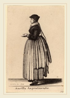 Wenceslaus Hollar (Bohemian, 1607-1677), Ancilla Argentinensis, 1643, etching