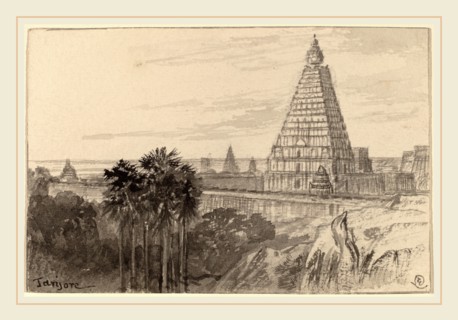 Edward Lear, Tanjore, British, 1812-1888, 1884-1885, brush and gray wash on wove paper