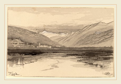 Edward Lear, Taggia, British, 1812-1888, 1884-1885, gray wash with white gouache on wove paper