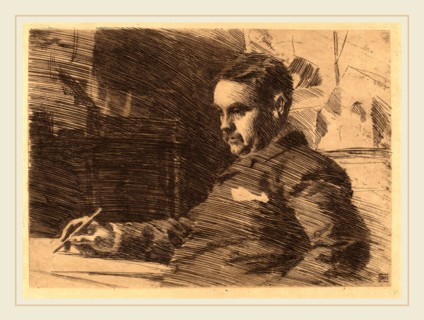 Anders Zorn, Lawyer Wade, Swedish, 1860-1920, 1890, etching