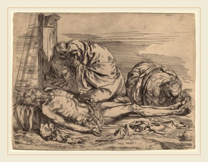 Follower of Jusepe de Ribera, The Lamentation, before 1624, etching