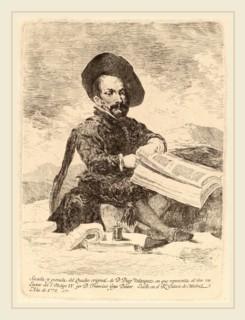 Francisco de Goya after Diego VelÃ¡zquez, Un enano (A Dwarf), Spanish, 1746-1828, 1778, etching on
