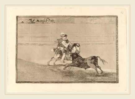Francisco de Goya, Un caballero espanol en plaza quebrando rejoncillos sin auxilio de los chulos (A