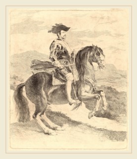 Francisco de Goya after Diego VelÃ¡zquez, Felipe IV, Spanish, 1746-1828, 1778, etching retouched in