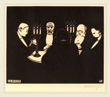 Félix Vallotton, Le Poker (Poker), Swiss, 1865-1925, 1896, woodcut