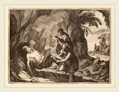 Conrad Meyer, Burying the Dead, Swiss, 1618-1689, etching with engraving on laid paper
