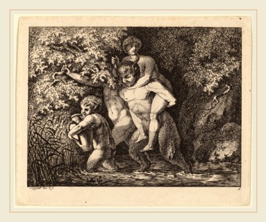 Salomon Gessner, Satyr Carrying a Nymph, Swiss, 1730-1788, 1769-1771, etching on laid paper