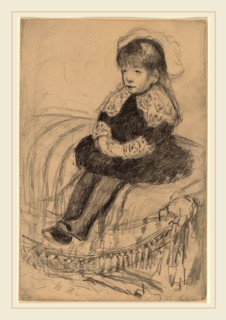 Mary Cassatt, Child Seated on a Sofa, American, 1844-1926, c. 1883, graphite
