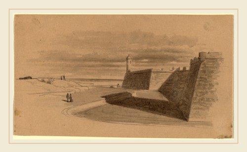 James Wells Champney, Moat at Fort Marion, Florida, American, 1843-1903, in or before 1874,